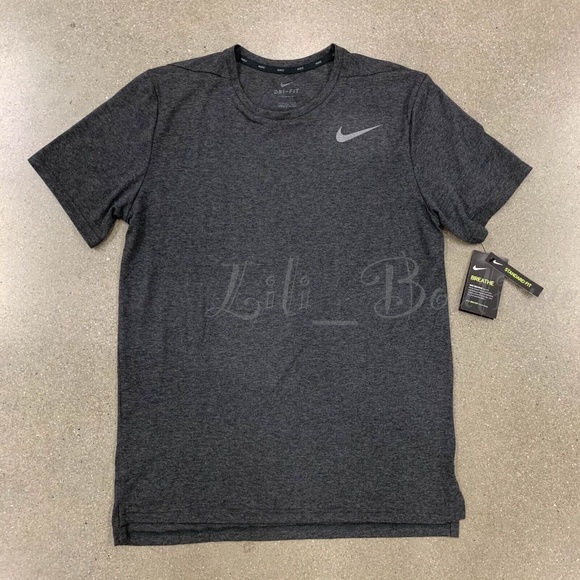 Nike Breathe CN9811-032 Men Dri-FIT Training Top Tee Shirt Dark Grey NWT Size L - Picture 1 of 10